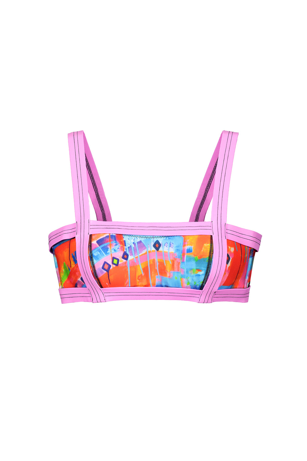 bandeau bikini top pink strap