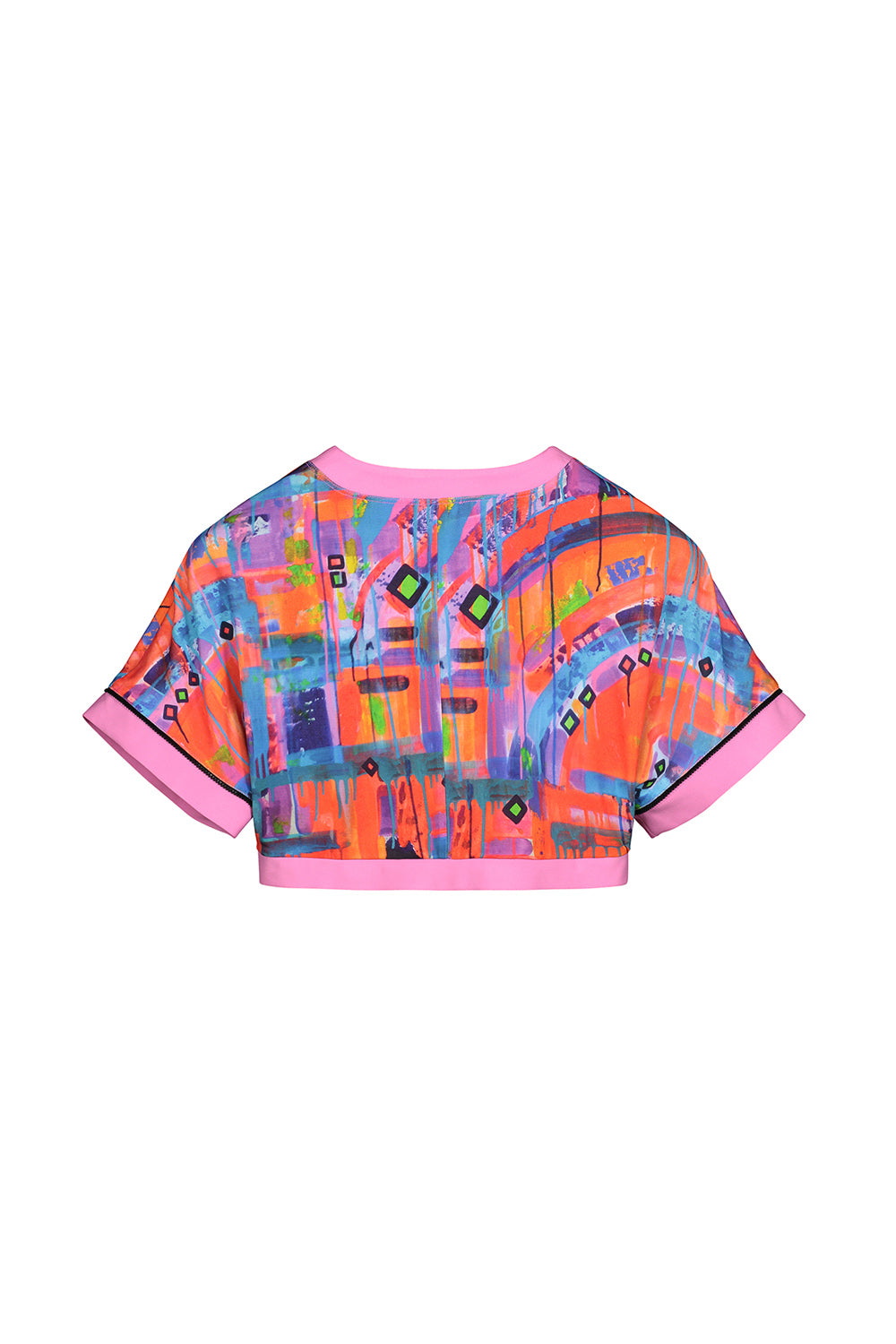 back of patterned crop top