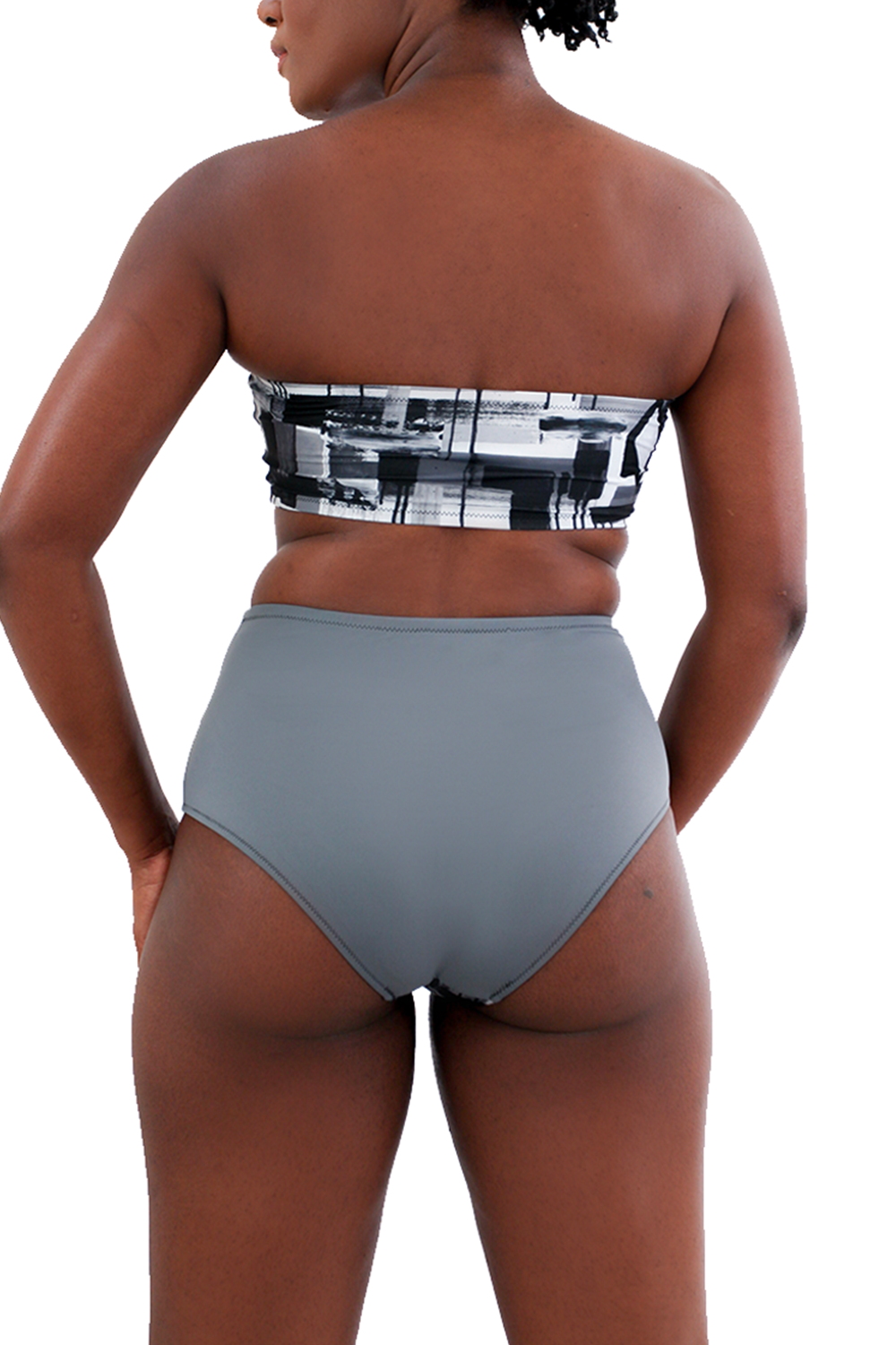 high waisted gray bikini bottom