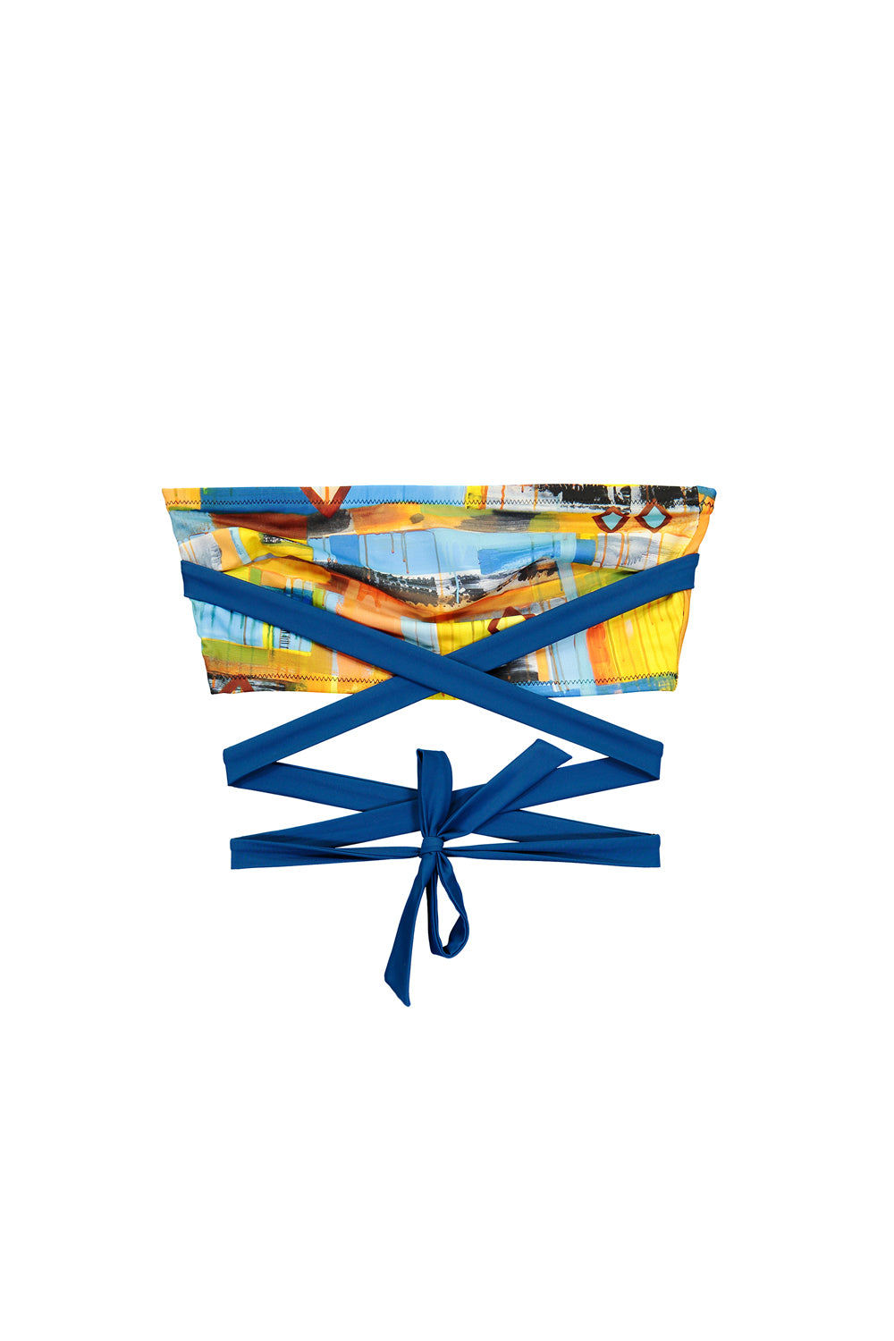 patterned tube top with strap