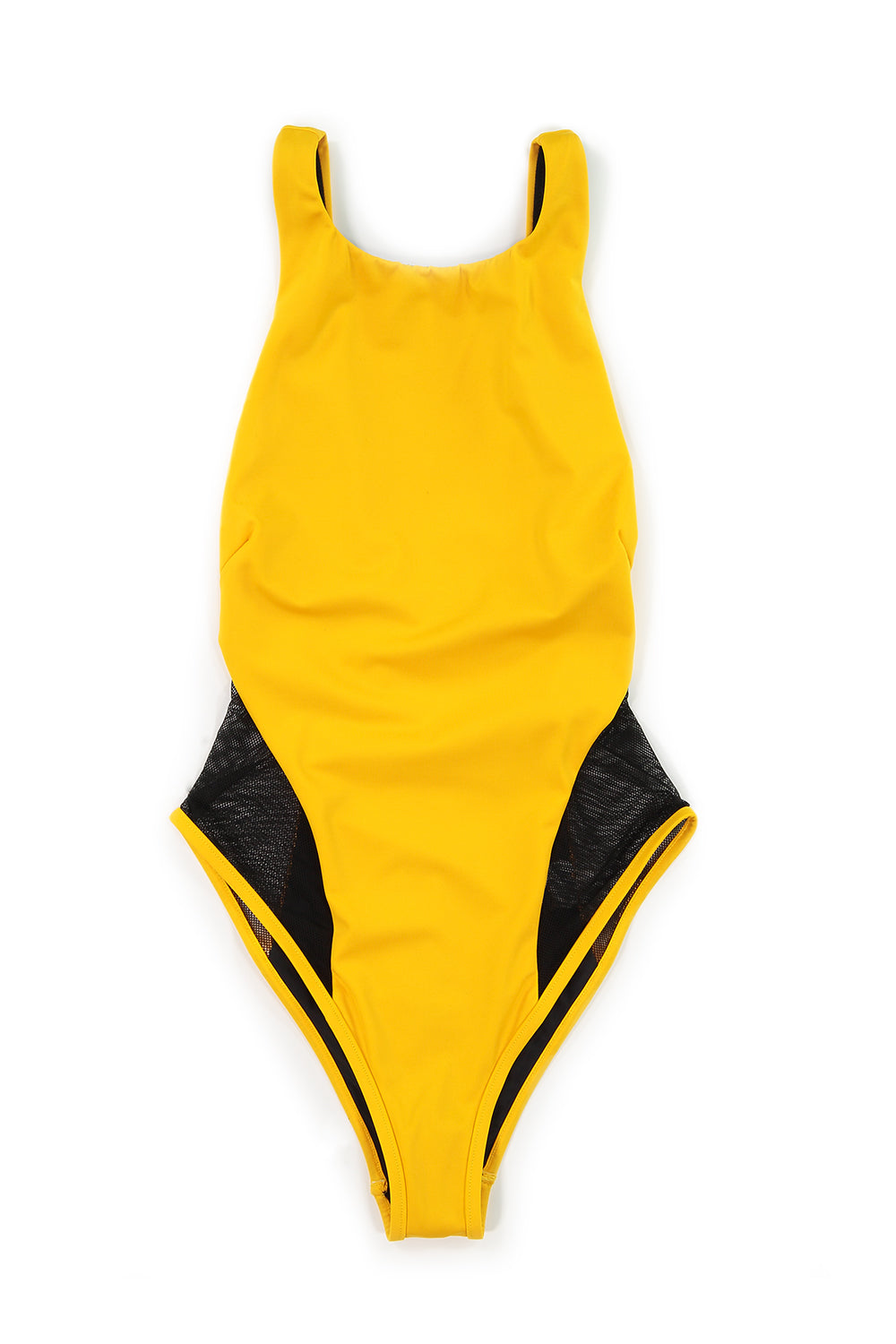 one piece bathing suit black mesh