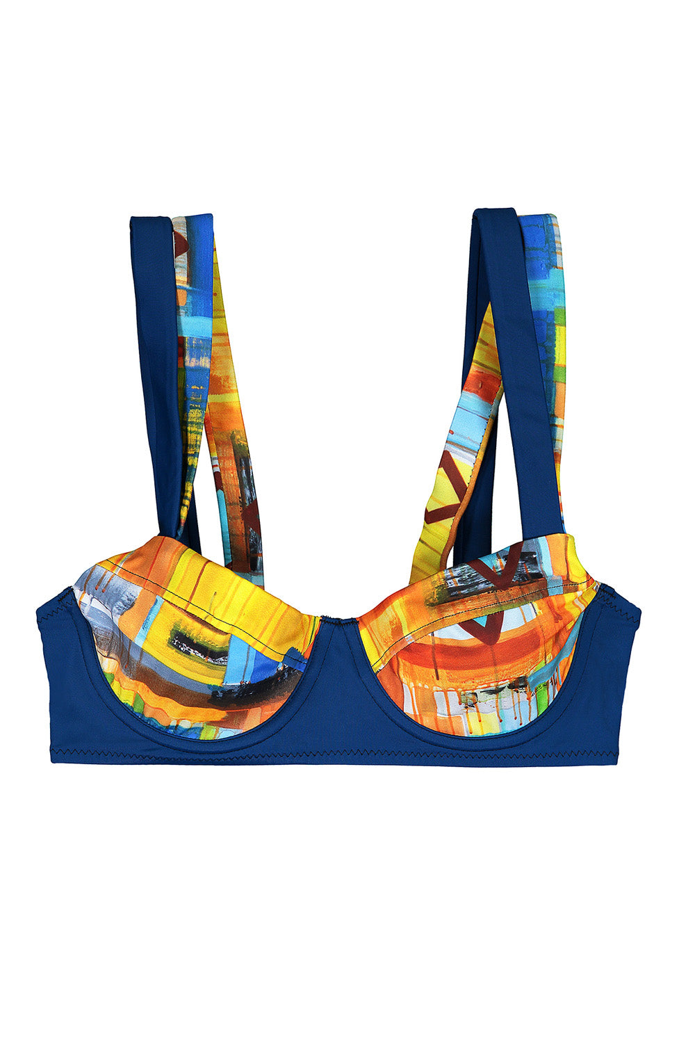 patterned swimwear bikini top