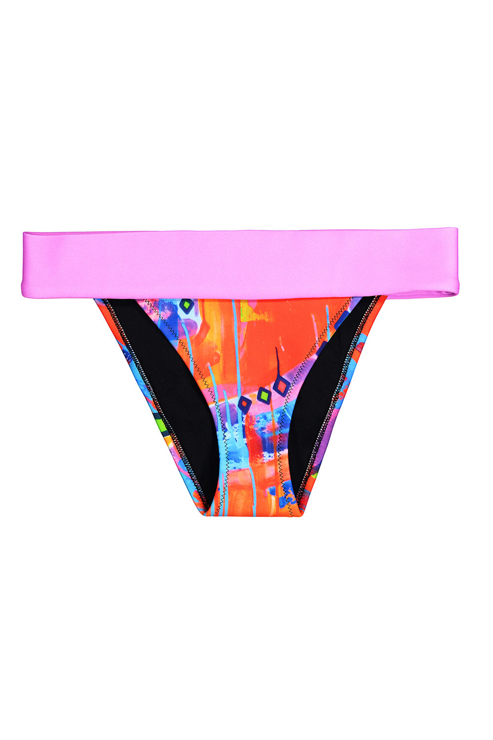 bikini patterned bottom pink strap