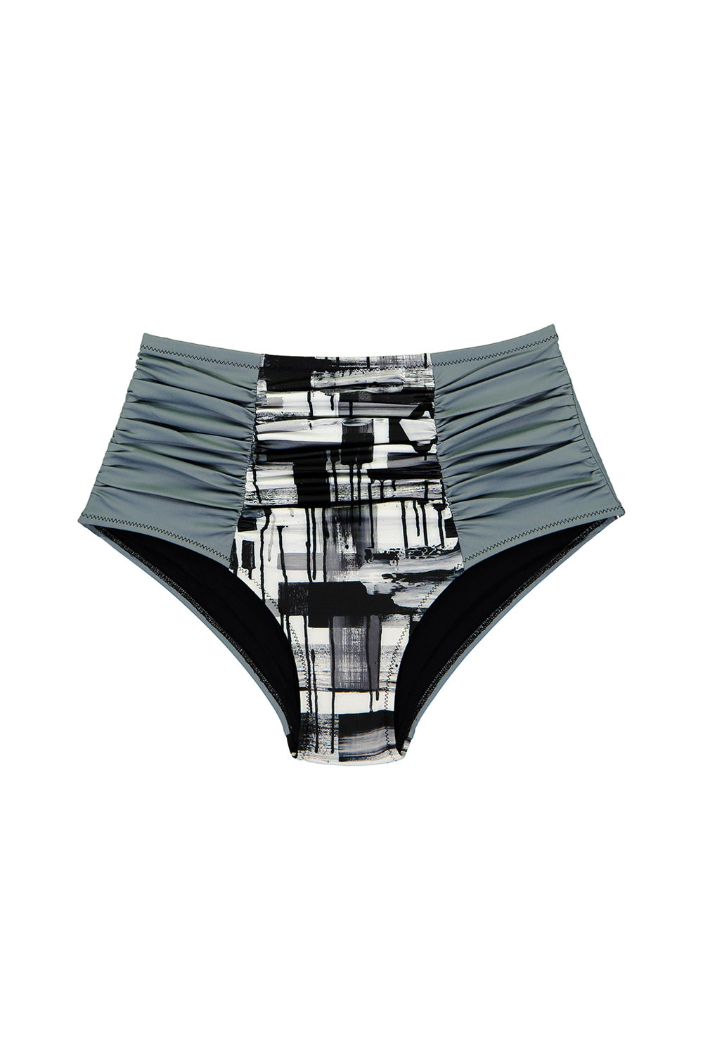 high wasited patterned bikini bottom