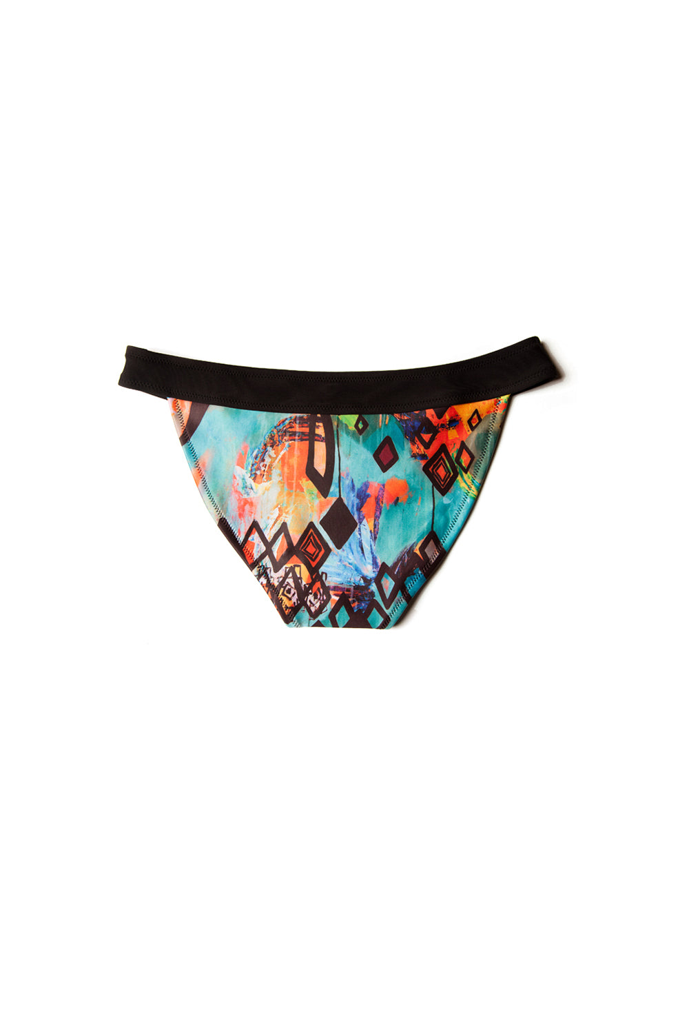 patterned bikini bottoms black band