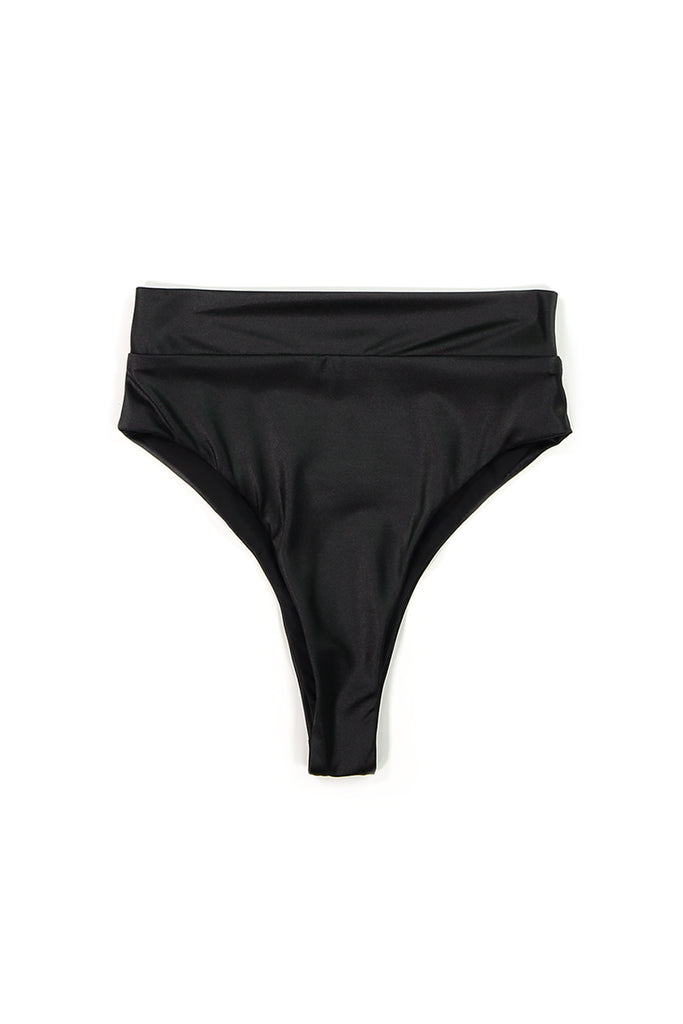 high waisted black bikini bottom