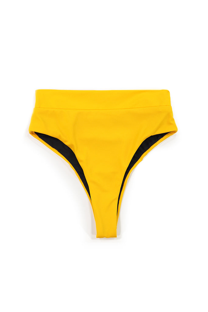high waisted yellow bikini bottom 