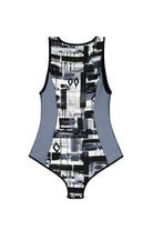 patterned one piece bathing suit