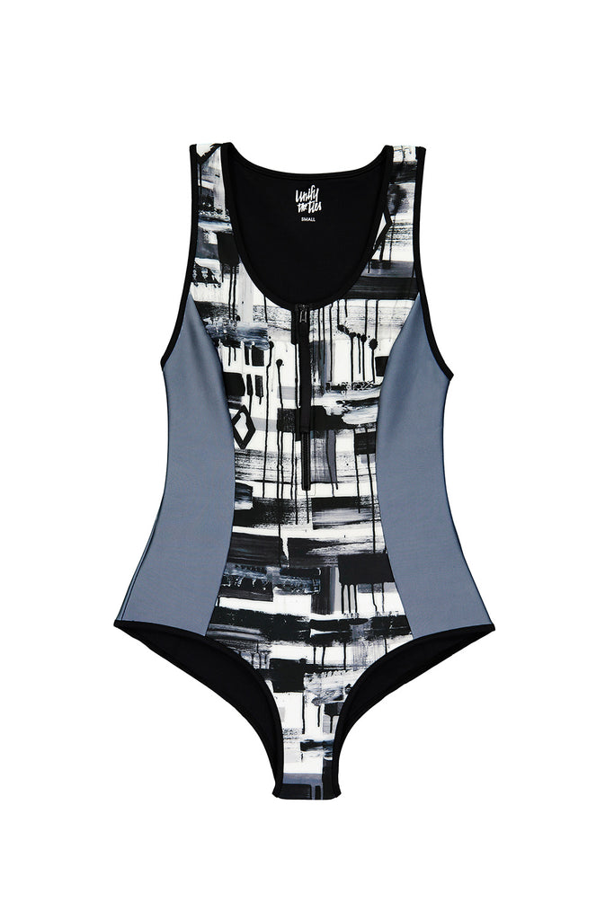 patterned one piece swimsuit
