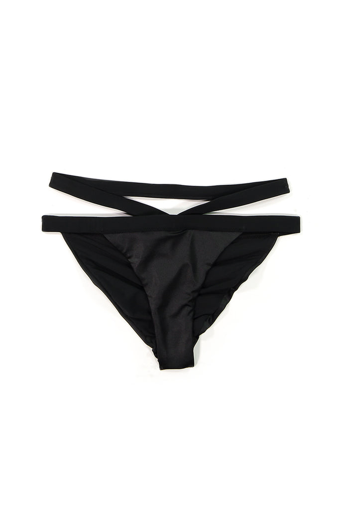 strap bikini bottoms black