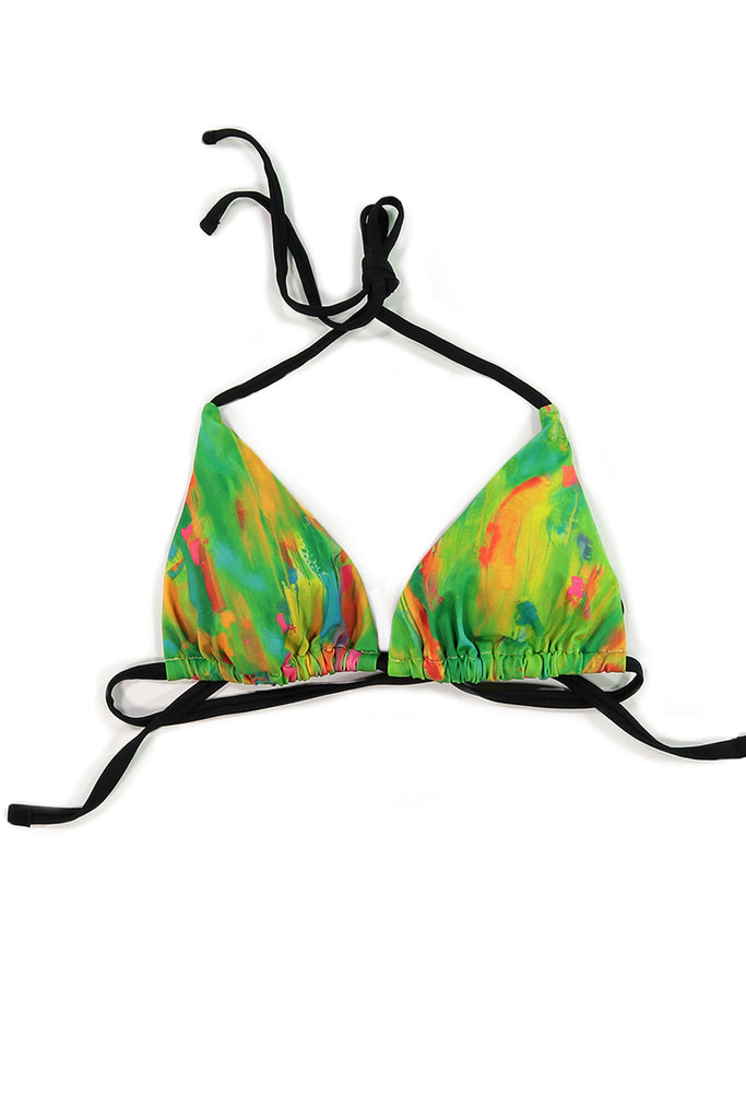 neon patterned bkini top