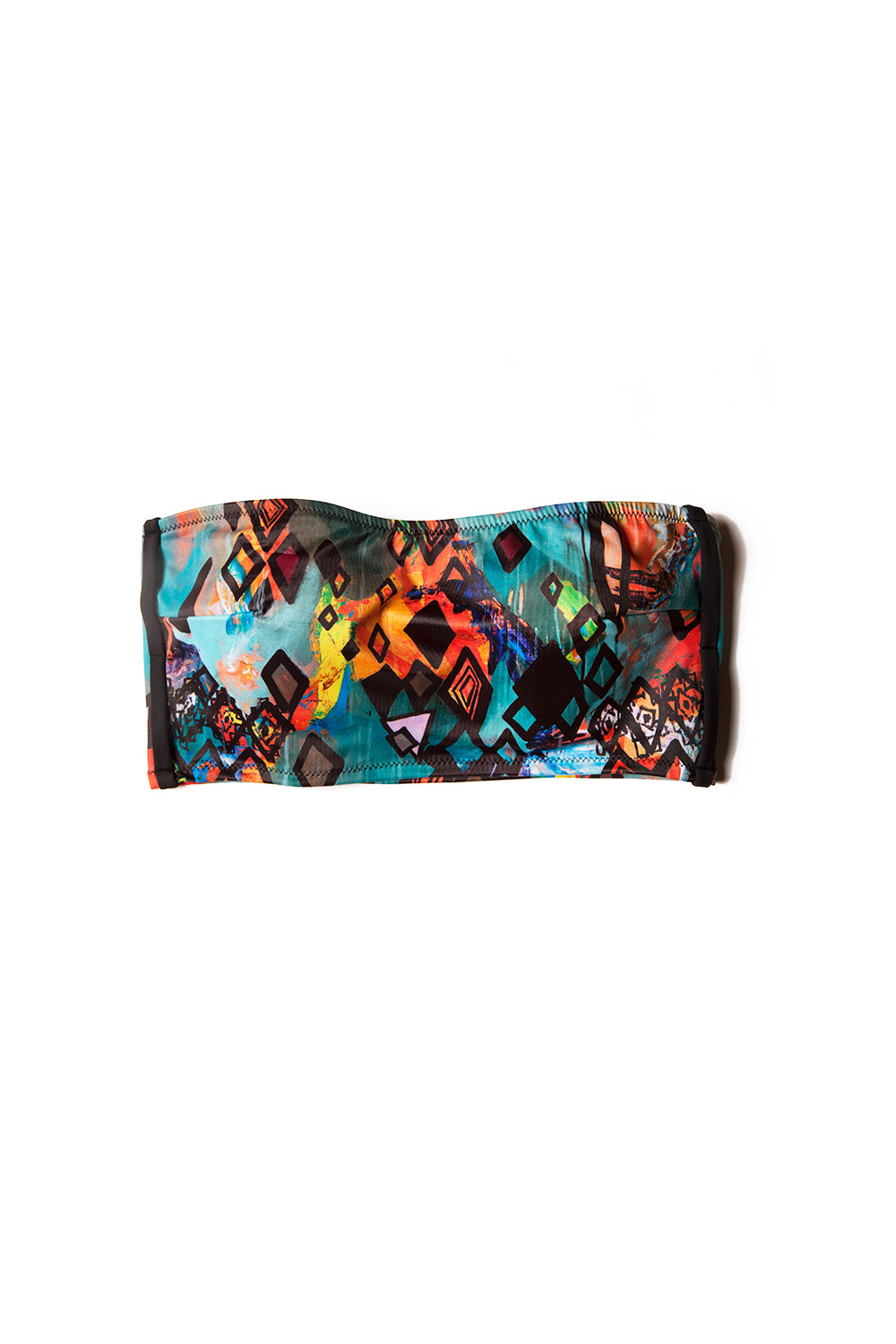 colorful patterned tube top front