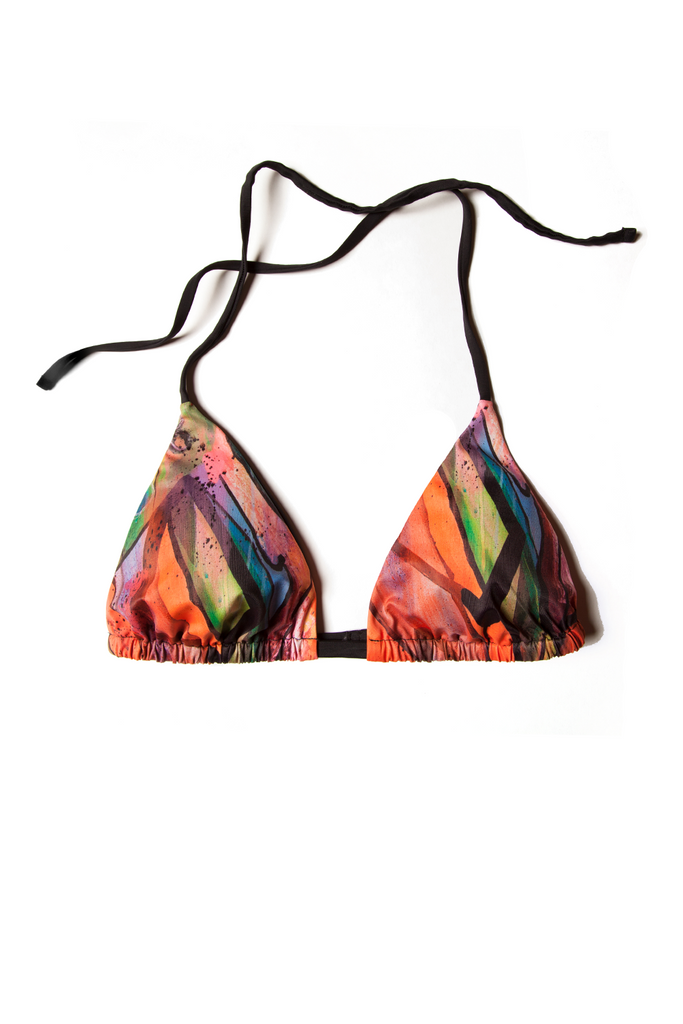 colorful triangle bikini top